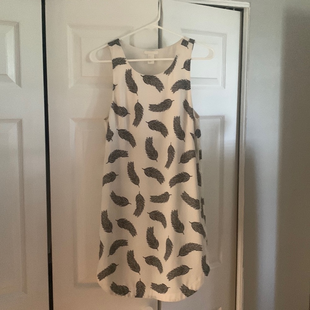 H&M Feather Print Mini Sheath Dress
